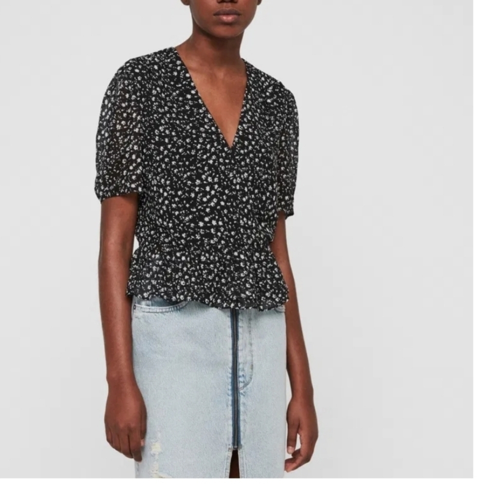 All Saints Ilia Pippa Peplum Top Size 0